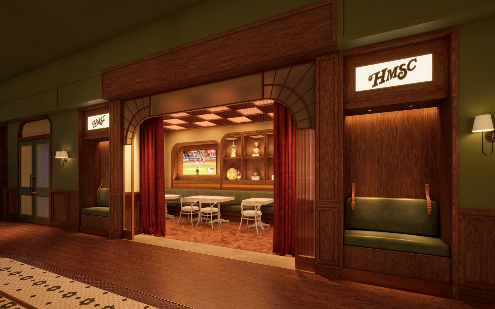 The booths at Hail Mary Social Club